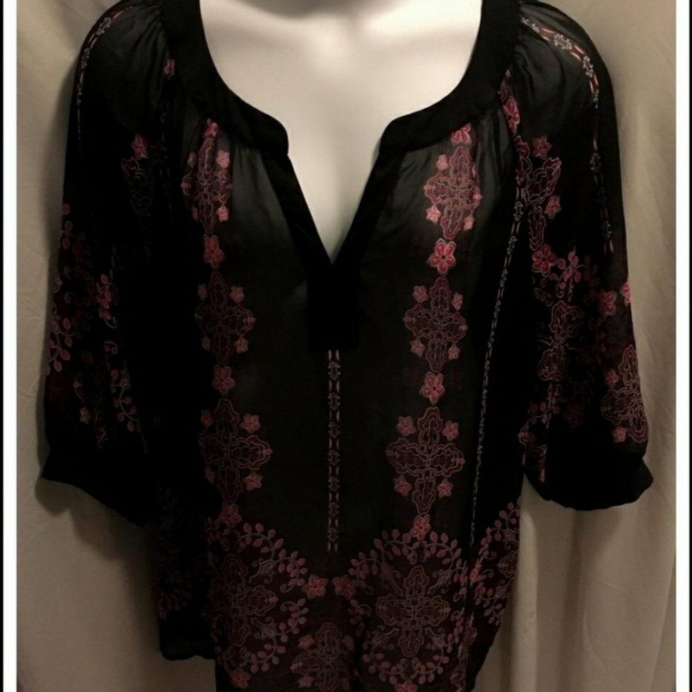 Sheer black blouse